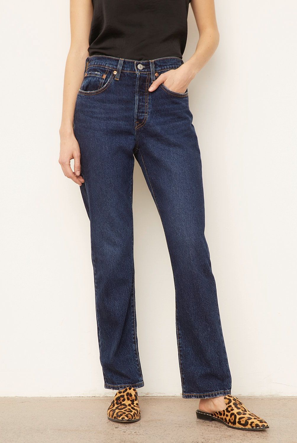 LEVIS - Jeans Straight Tiro Alto Mujer 501 Original Fit Levis