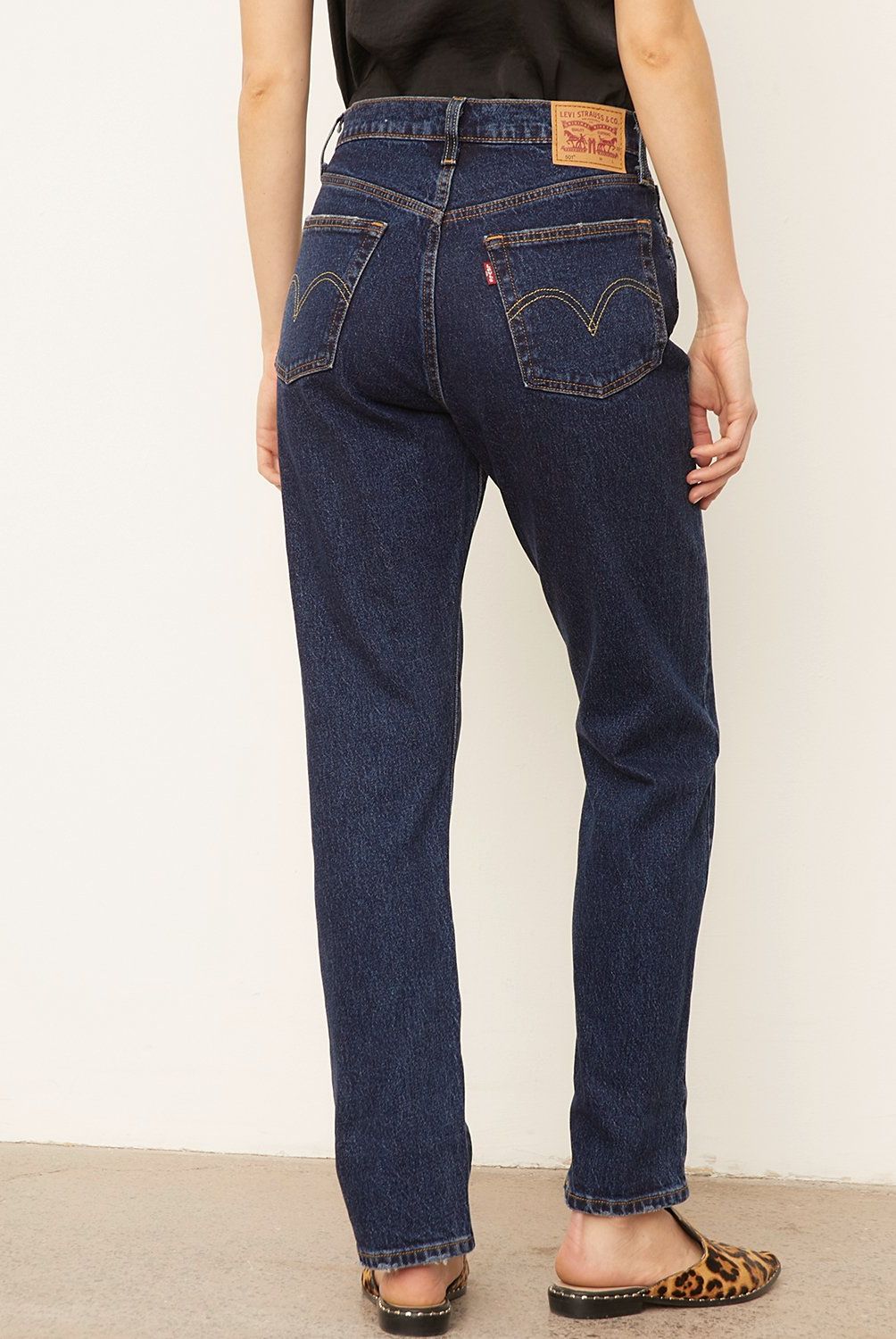 LEVIS - Jeans Straight Tiro Alto Mujer 501 Original Fit Levis
