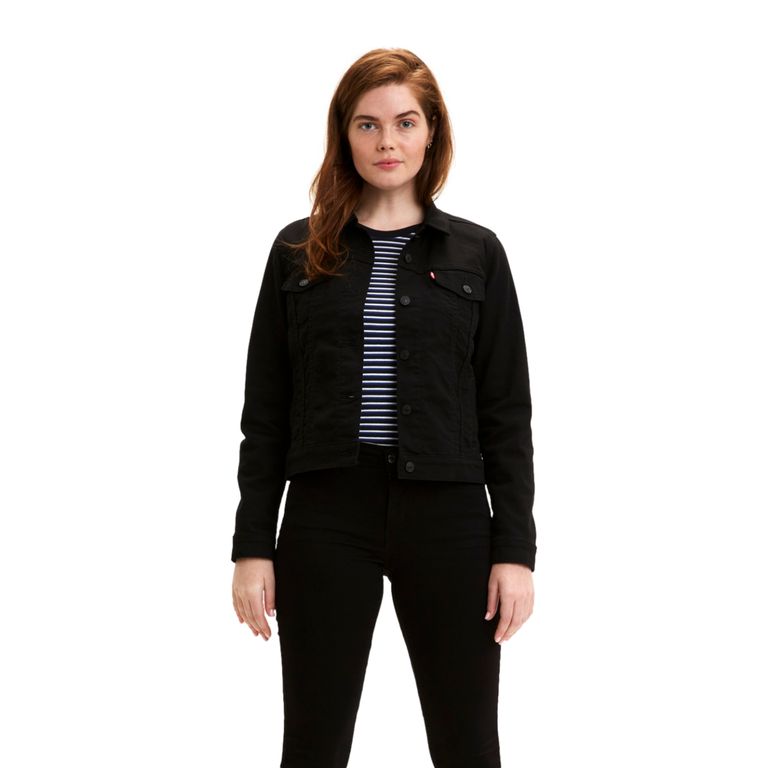 Chaqueta Trucker Mujer Original Fit Negro