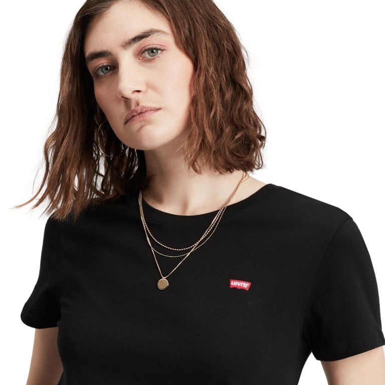 Polera Mujer Manga Corta Regular Fit Negro