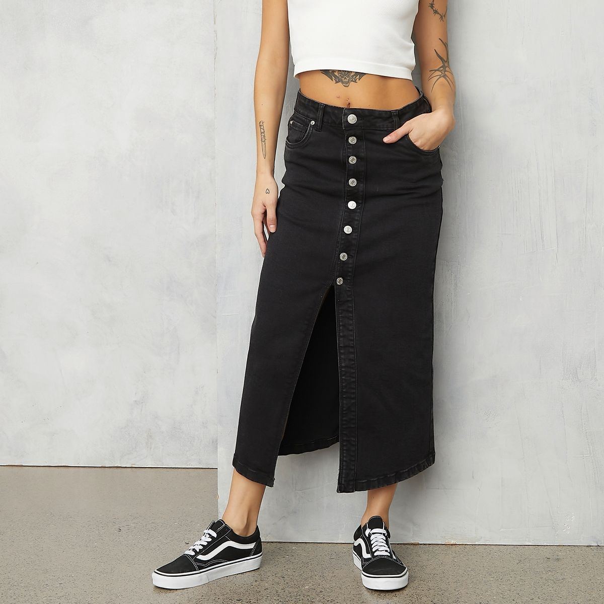 AMERICANINO - Falda Midi Algodón Mujer Americanino