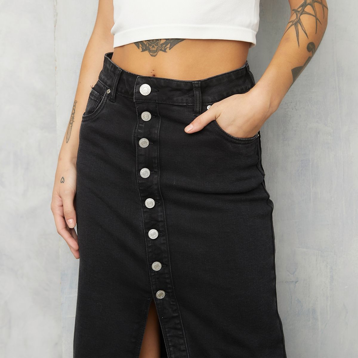 AMERICANINO - Falda Midi Algodón Mujer Americanino