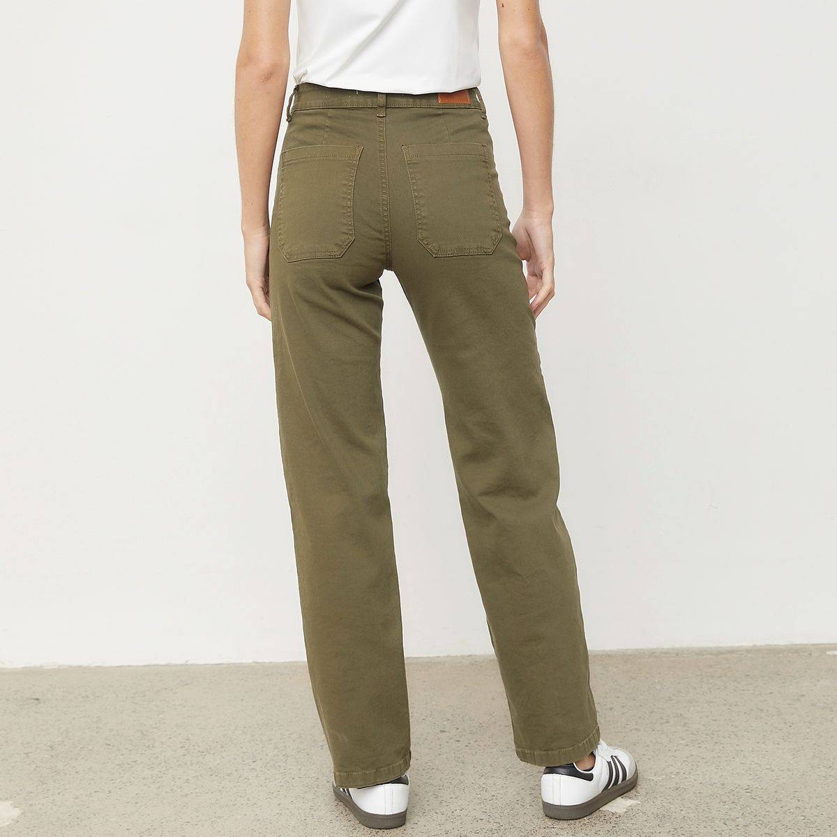 BASEMENT - Jeans Cargo Tiro Alto Algodón Mujer Basement