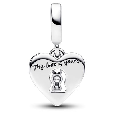 Imagen 2 del producto Charm Colgante Doble Corazón Rojo Y Cerradura Mujer