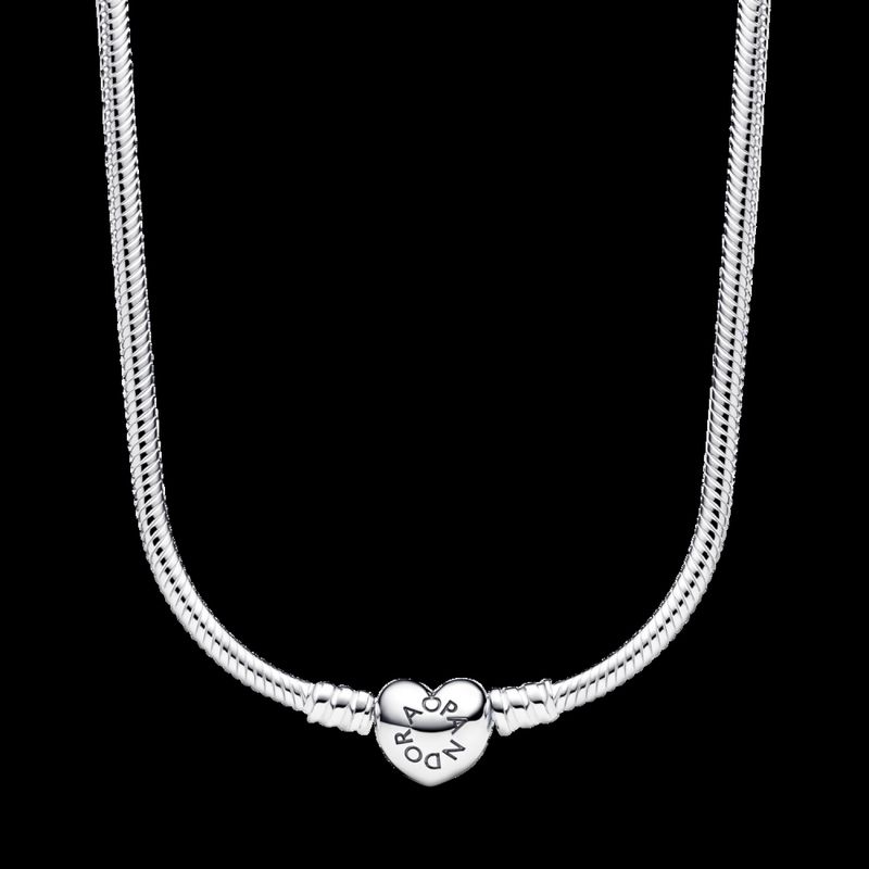 PANDORA - Collar Pandora Moments Cadena De Serpiente Con Cierre De Corazón Mujer Pandora