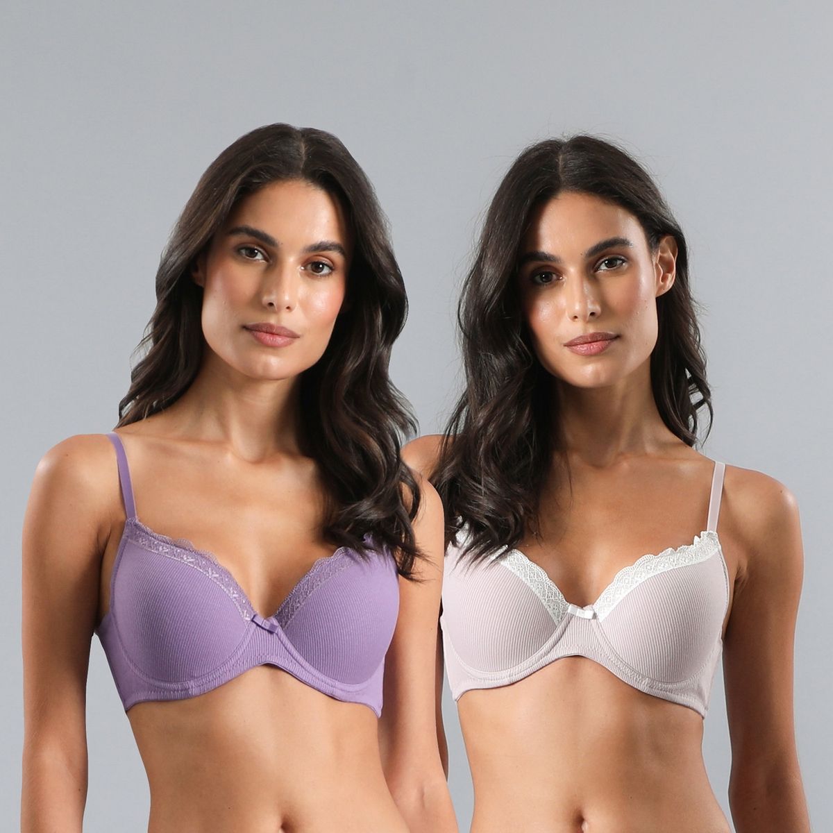 FLORES - Pack de 2 Sosten Copas Relleno Ligero Mujer Flores