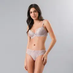 FLORES - Sostén Copas Encaje Pabilo Soft Push Up Mujer