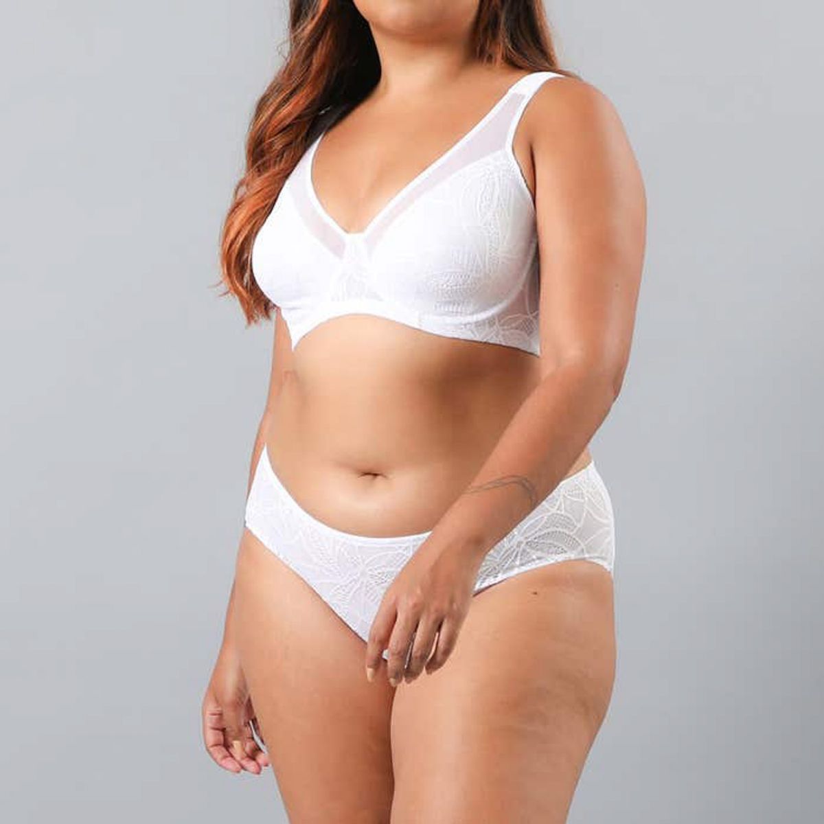 FLORES - Sostén Encaje Y Microfibra Mujer Flores