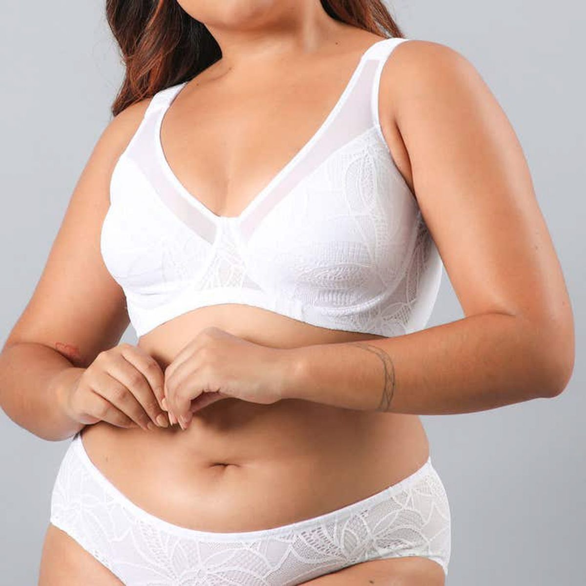 FLORES - Sostén Encaje Y Microfibra Mujer Flores