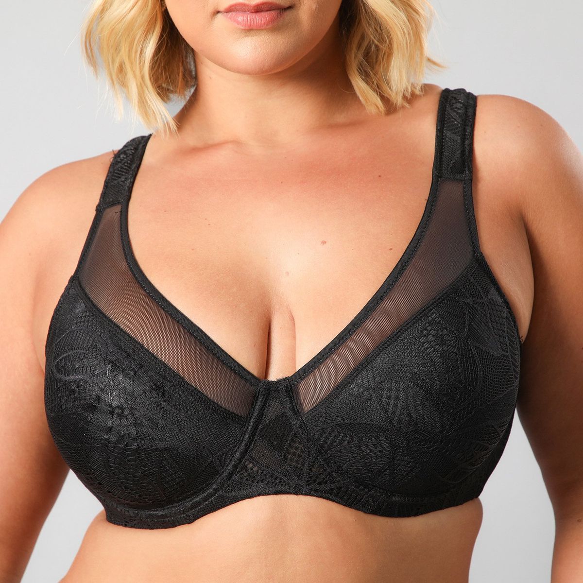 FLORES - Sostén Encaje Y Microfibra Mujer Flores