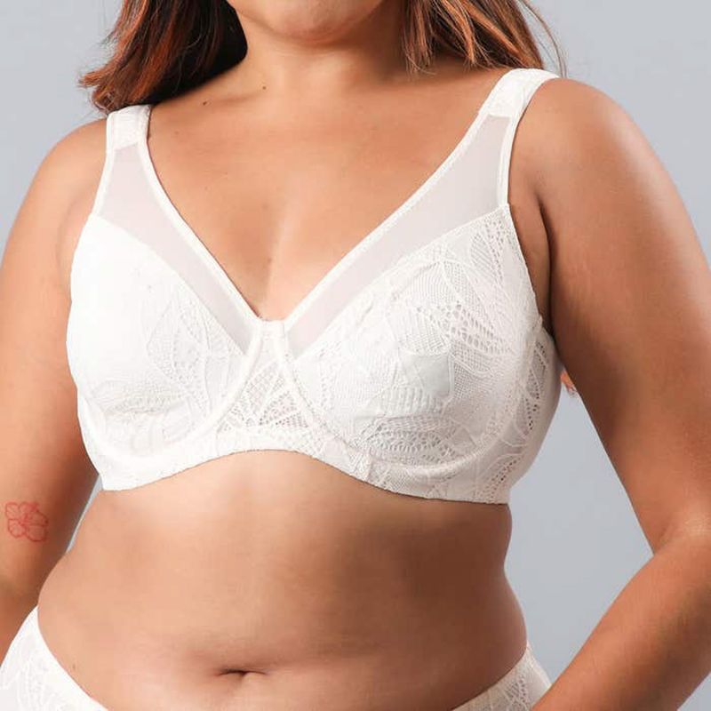 FLORES - Sostén Encaje Y Microfibra Mujer Flores