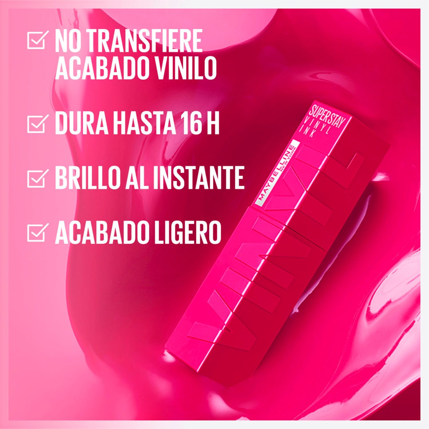 MAYBELLINE Labial Super Stay Vinyl Ink Pink Mashup - Sultry