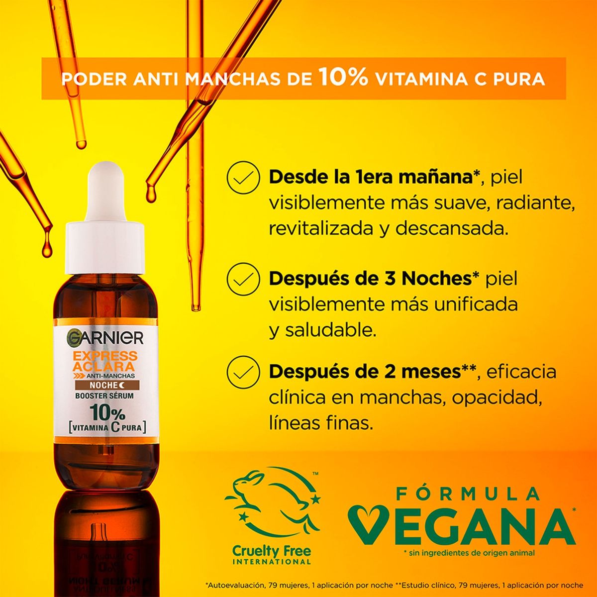 GARNIER - Serum Facial Noche Antimanchas Express Aclara 30 Ml Garnier