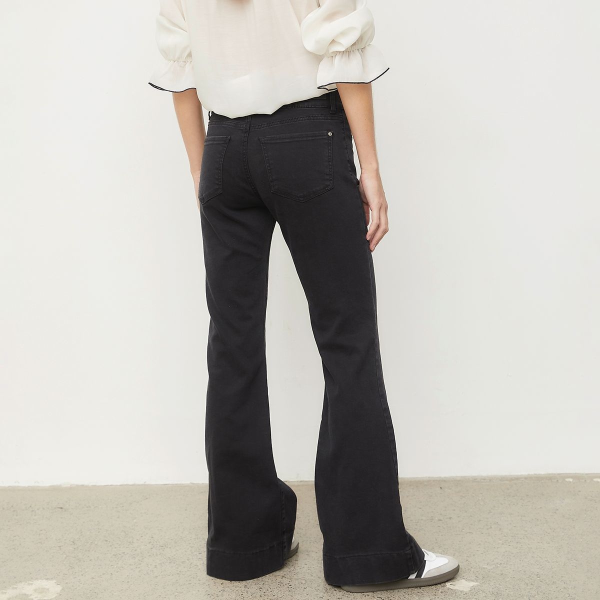 BASEMENT - Jeans Flare Tiro Alto Algodón Mujer Basement