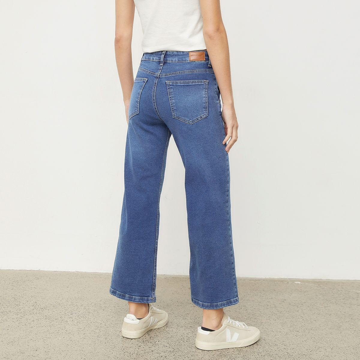 BASEMENT - Jeans Culotte Tiro Alto Algodón Mujer Basement
