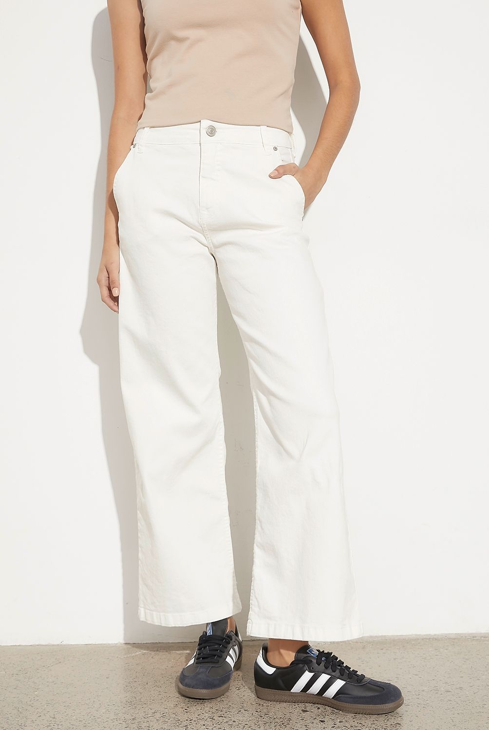 BASEMENT - Jeans Culotte Tiro Alto Algodón Mujer Basement