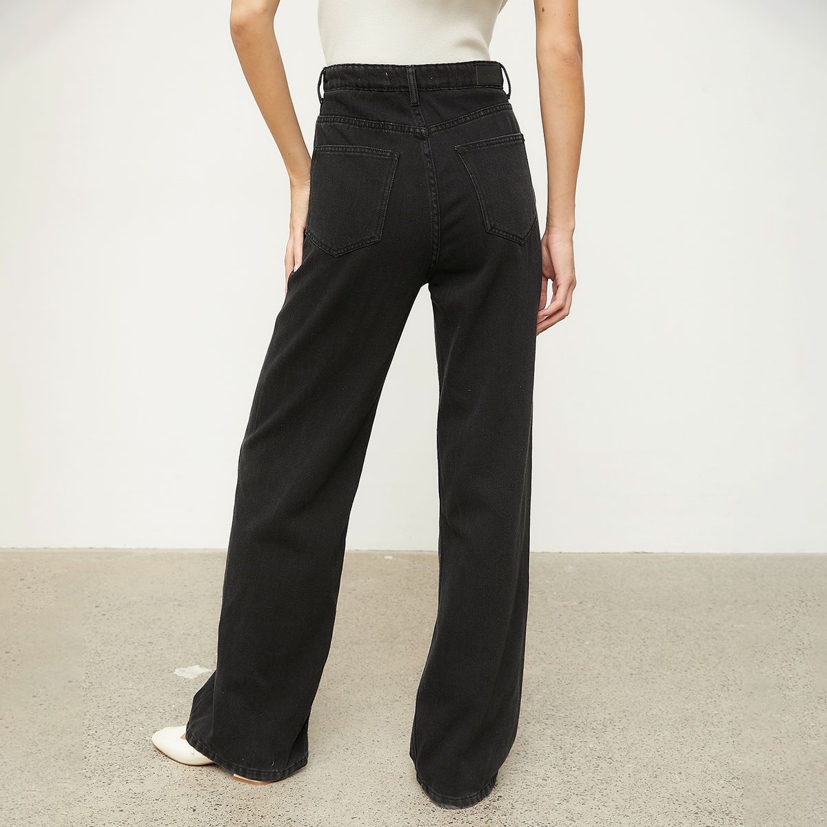 BASEMENT - Jeans Wide Leg Tiro Medio Mujer Basement