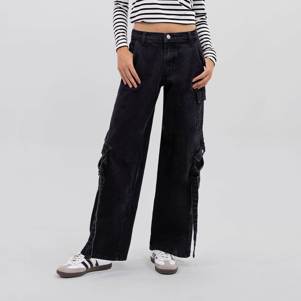 RAINDOOR - Jeans Cargo Tiro Medio Mujer Raindoor
