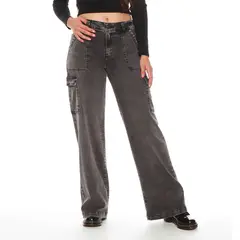 WADOS - Jeans Cargo Tiro Alto Mujer