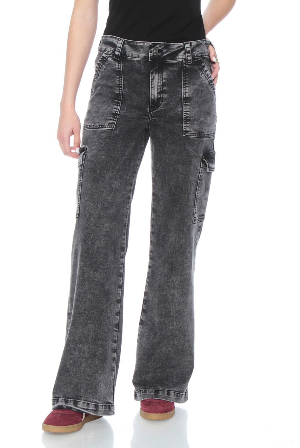WADOS - Jeans Cargo Tiro Alto Mujer Wados