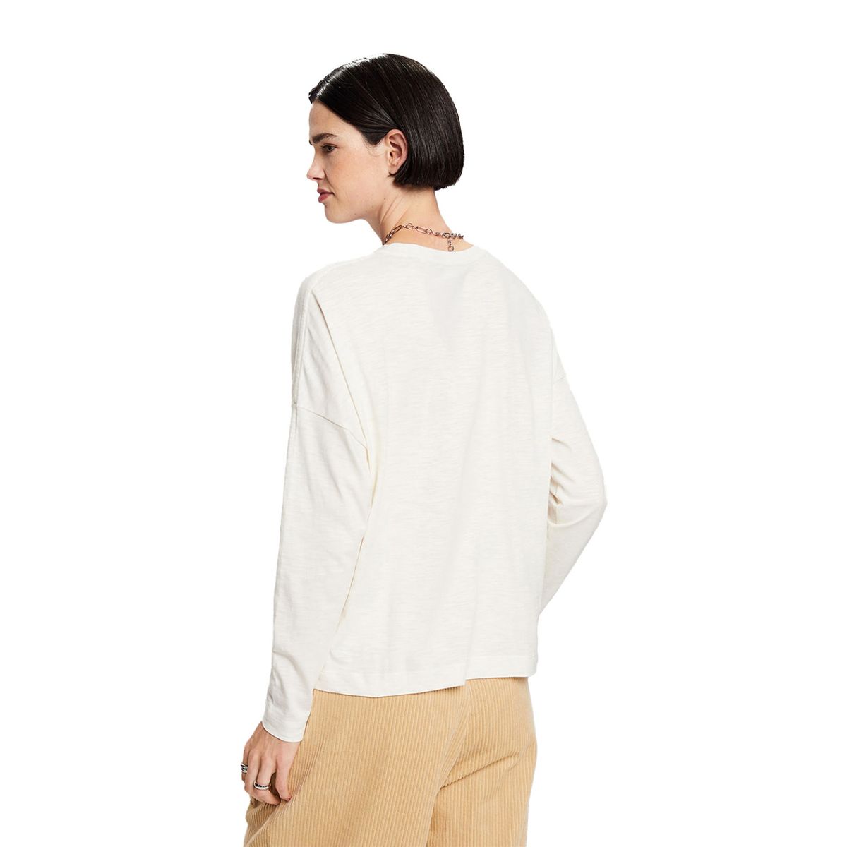ESPRIT - Polera Manga Larga Algodón Mujer Esprit