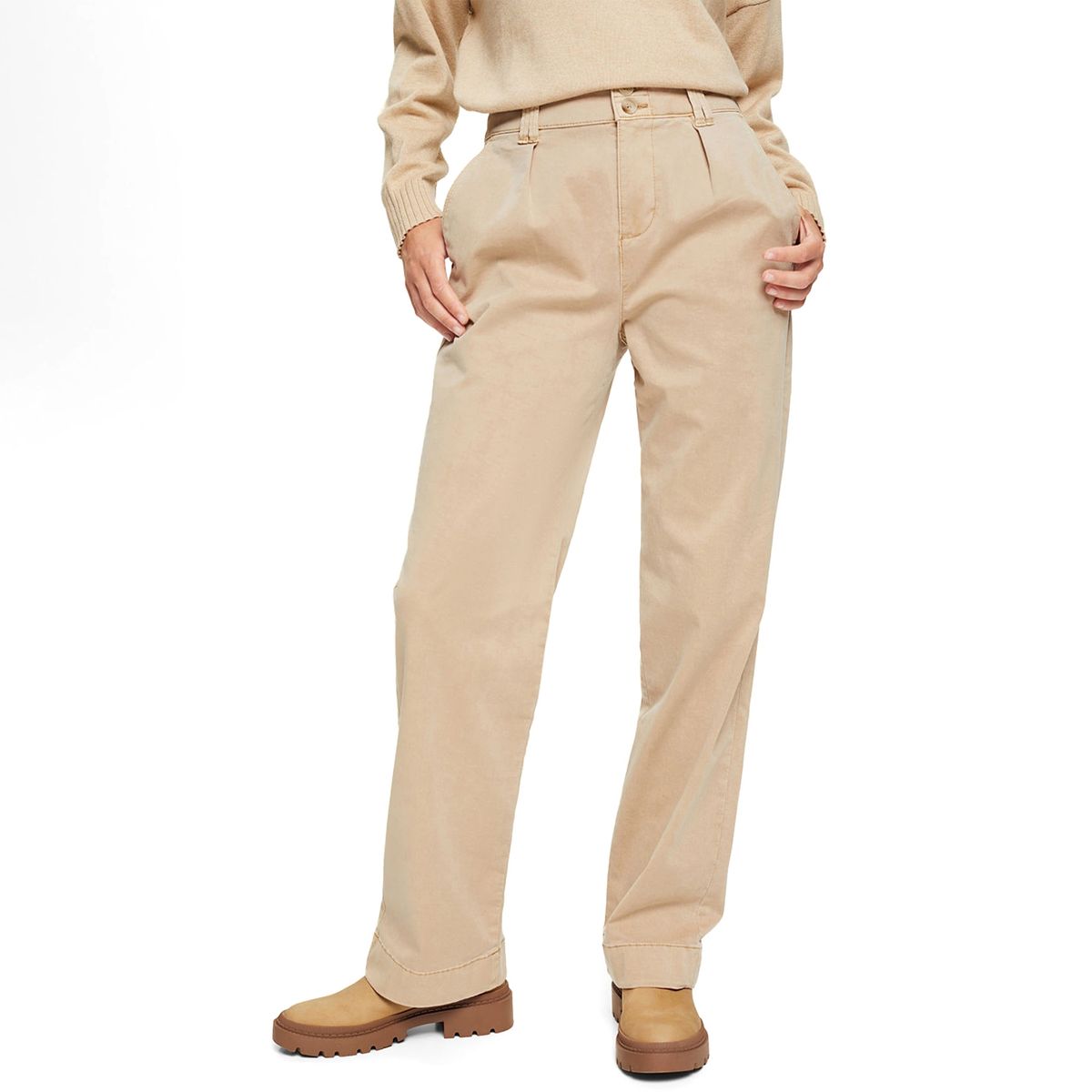 ESPRIT - Pantalón Regular Tiro Alto Mujer Esprit
