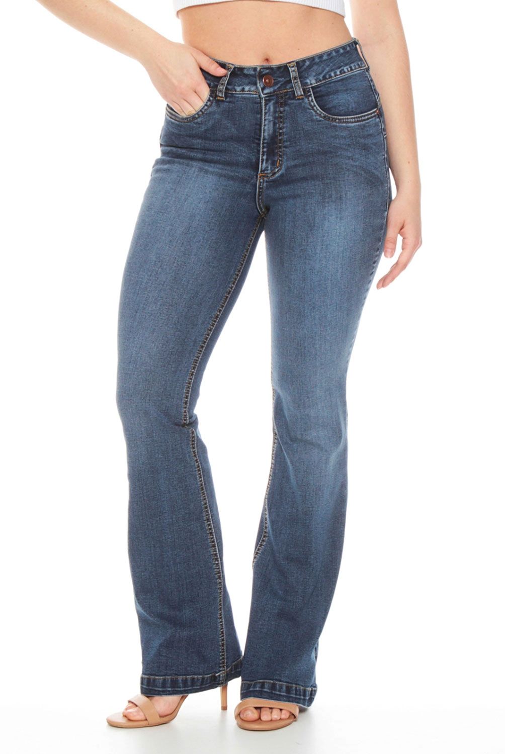 WADOS - Jeans Flare Tiro Alto Mujer Wados