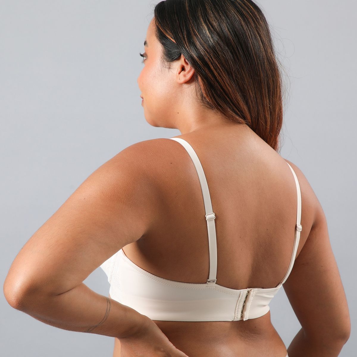 FLORES - Sostén Sin Bretel Copa Encaje Mujer Flores