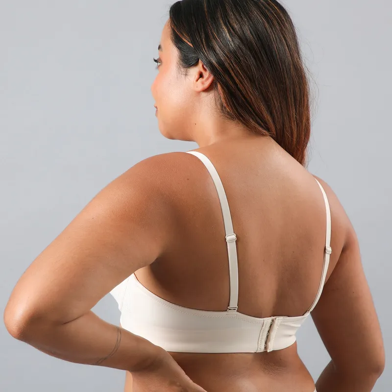 FLORES - Sostén Sin Bretel Copa Encaje Mujer Flores