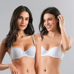 FLORES - Pack De 2 Sostenes Copa Lightly Lined Mujer