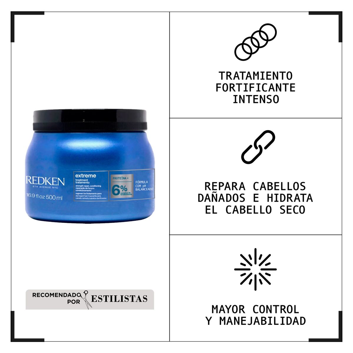 REDKEN - Máscara De Tratamiento Reparación Cabello Dañado Extreme 500 Ml Redken