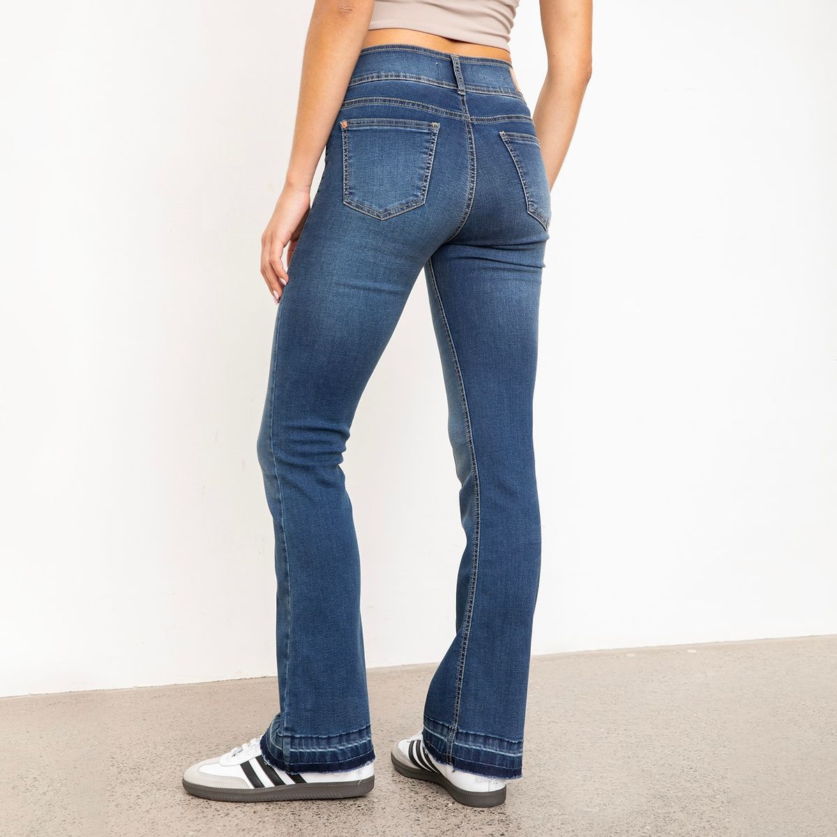 SYBILLA - Jeans Flare Tiro Alto Algodón Mujer Sybilla