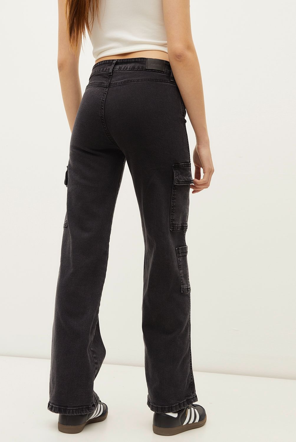 SYBILLA - Jeans Wide Leg Tiro Medio Mujer Sybilla
