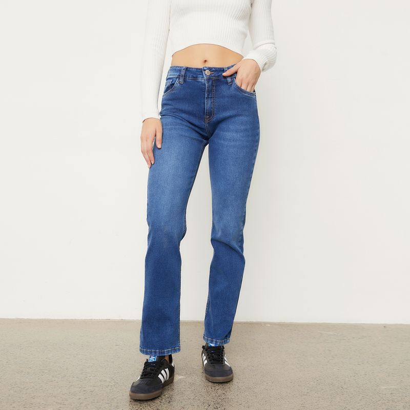 SYBILLA - Jeans Straight Tiro Medio Mujer Sybilla
