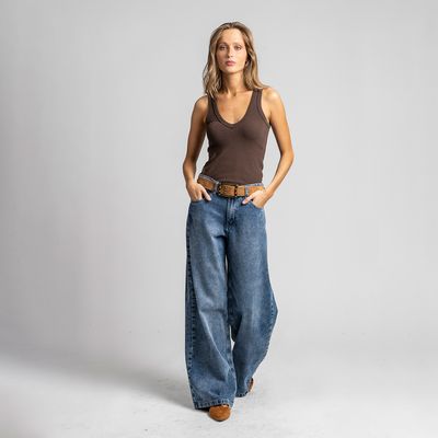 Imagen 2 del producto Jeans Palazzo Tiro Medio Mujer