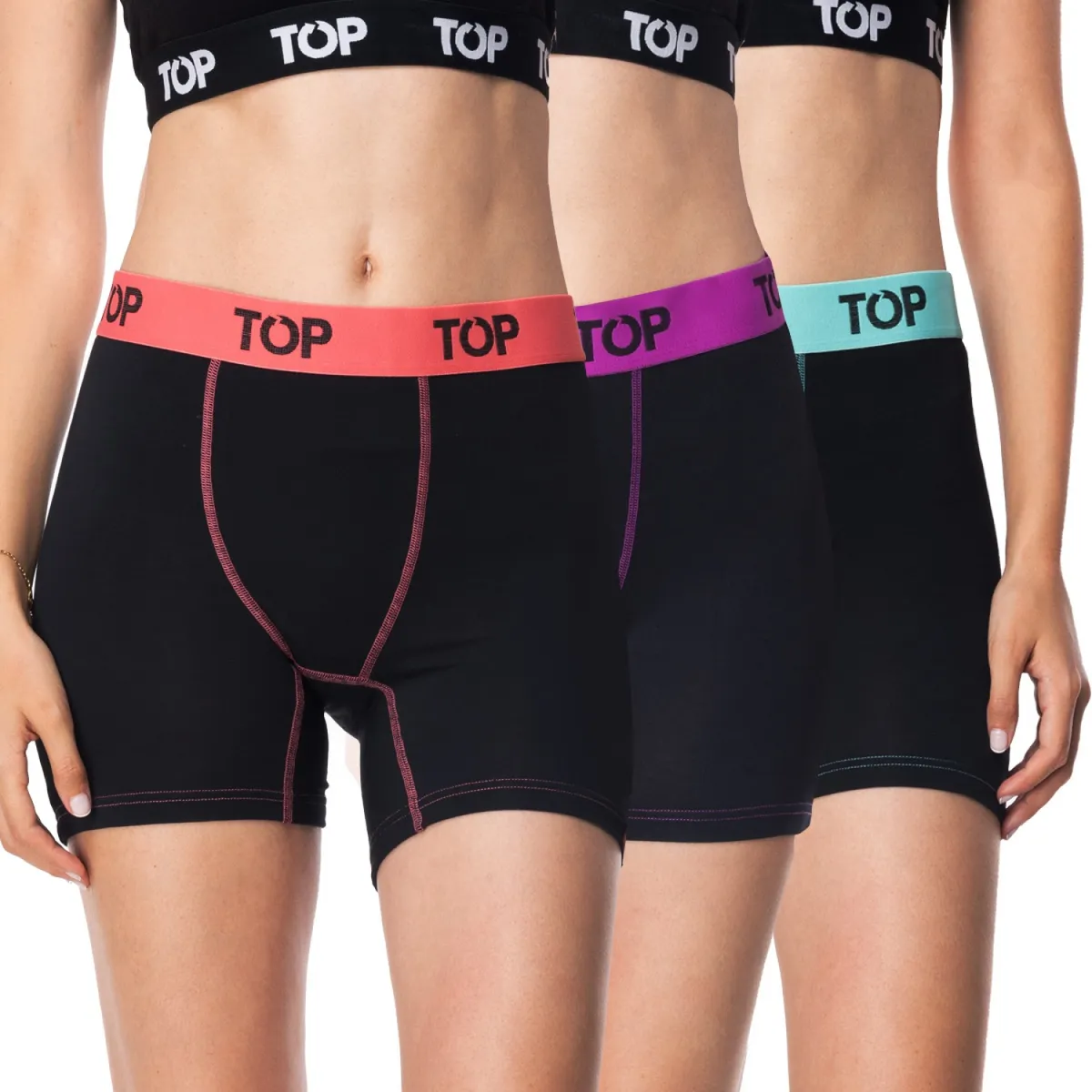 TOP - Pack De 3 Boxer Mujer Top Diseño Colorido