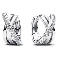 PANDORA - Aros Cruzados De Plata Mujer