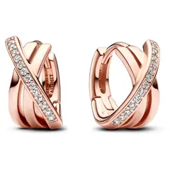 PANDORA - Aros Pave Cruzado Mujer
