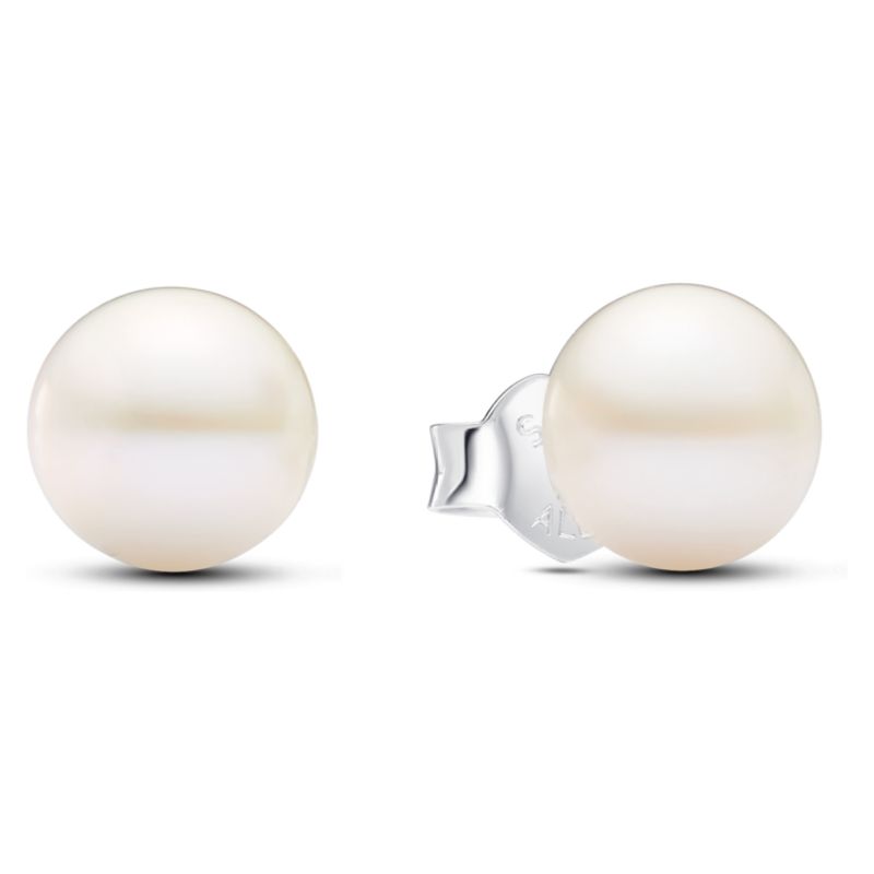 PANDORA - Aretes De Botón Perla Cultivada De Agua Dulce De 7Mm Mujer Pandora