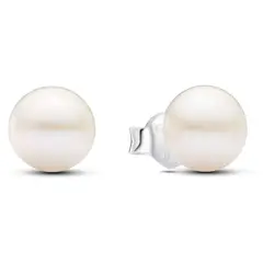 PANDORA - Aretes De Botón Perla Cultivada De Agua Dulce De 7Mm Mujer