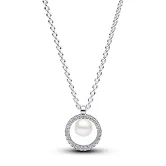 PANDORA - Collar Pave Y Perla Cultivada Mujer