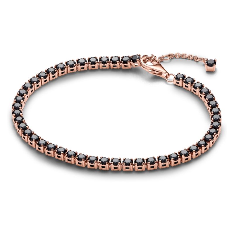 PANDORA - Pulsera De Tenis Negra Mujer Pandora