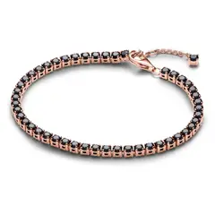 PANDORA - Pulsera De Tenis Negra Mujer