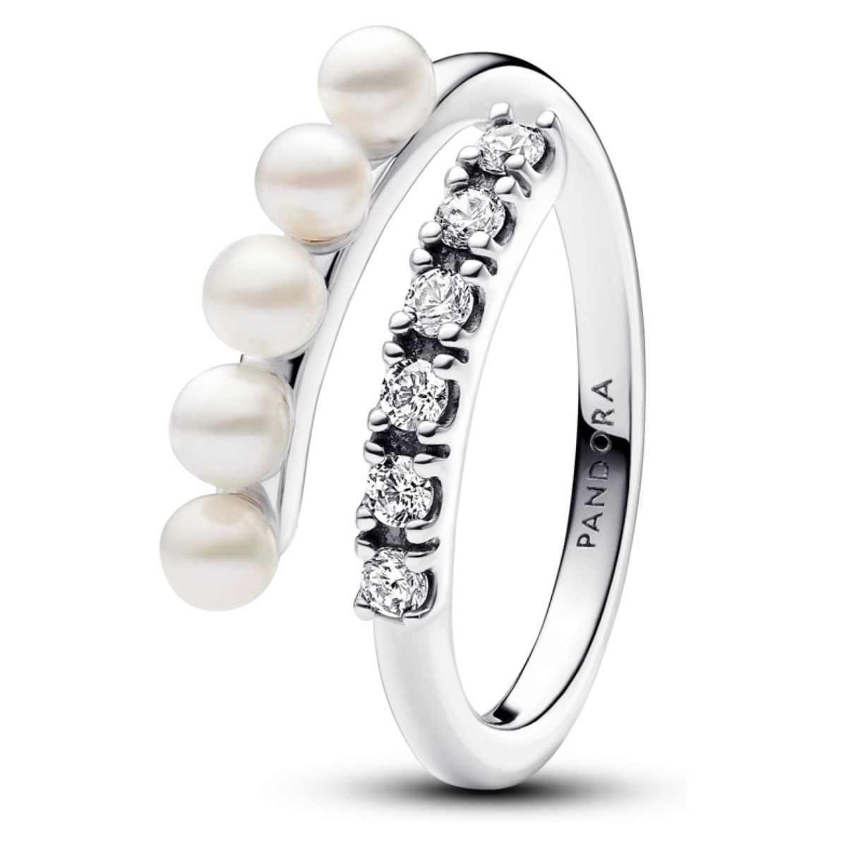 PANDORA - Anillo Abierto De Perlas Y Pave Mujer Pandora