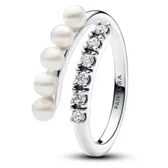 PANDORA - Anillo Abierto De Perlas Y Pave Mujer