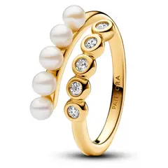 PANDORA - Anillo Abierto Perlas Y Gemas Mujer