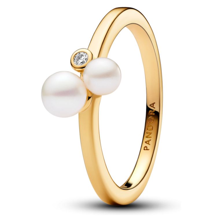 Anillo Duo De Perlas Cultivadas Mujer 50