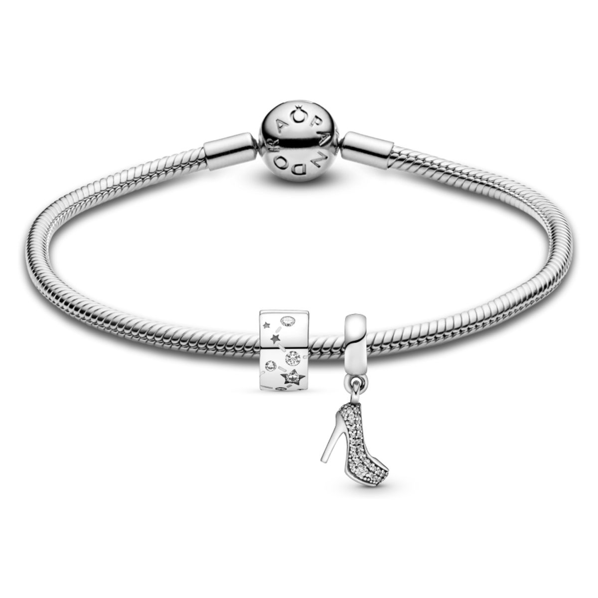 PANDORA - Brazalete Gift Set Clip Y Charm Colgante  Mujer Pandora