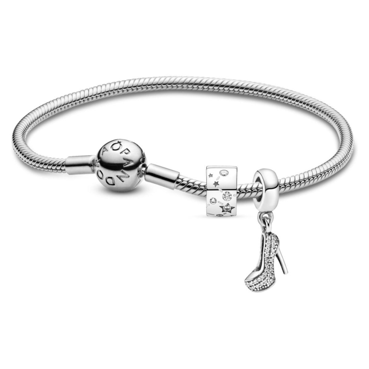 PANDORA - Brazalete Gift Set Clip Y Charm Colgante  Mujer Pandora