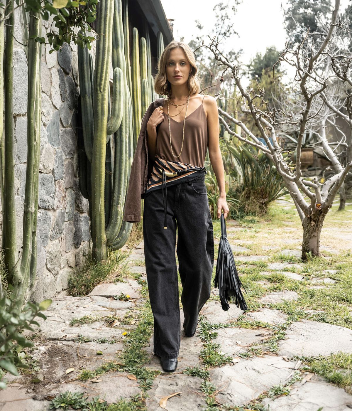 LOLITA LPK Jeans Wide Leg Tiro Alto Josefa Negro Mujer Lolita LPK